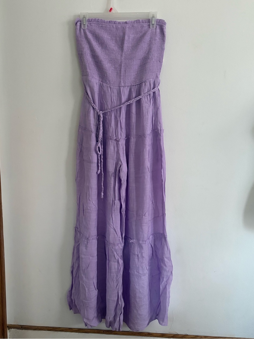 NWOT Love Tree Strapless Smocked Wide-Leg Jumpsuit Lsz